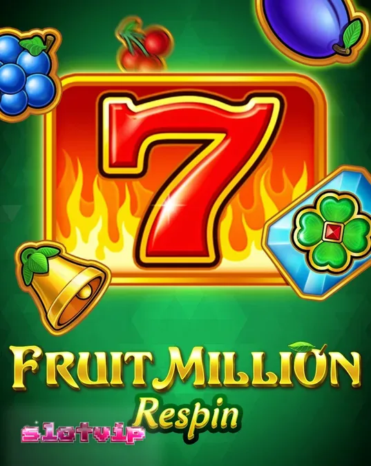 Tampilan visual slot Fruit Million Respin dengan simbol buah klasik dan latar belakang modern.