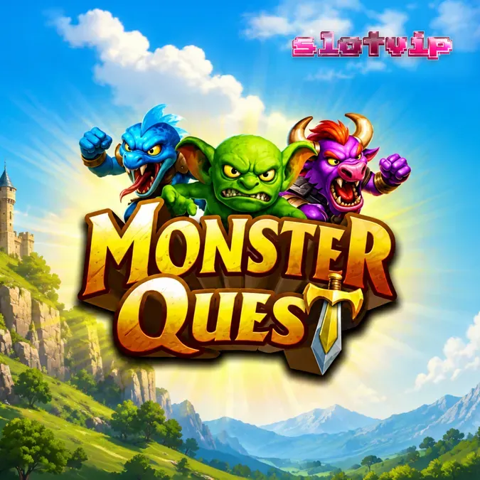 Tampilan visual slot Monster Quest dengan latar belakang kastil dan simbol monster.